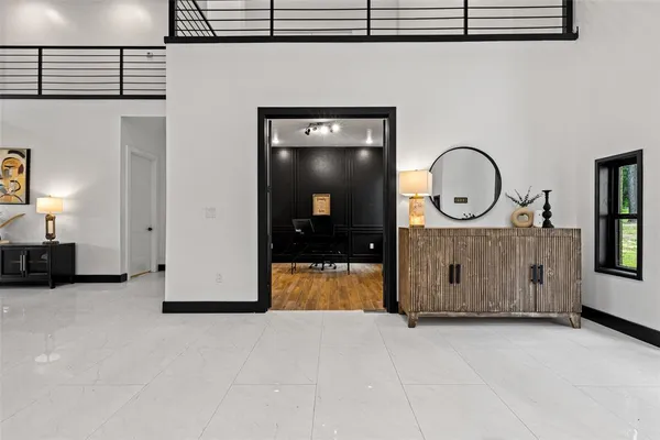 a view of a entryway door with living room