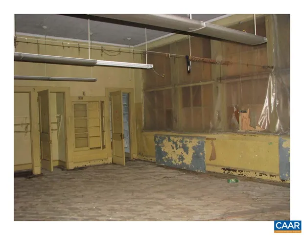 a view of wooden door