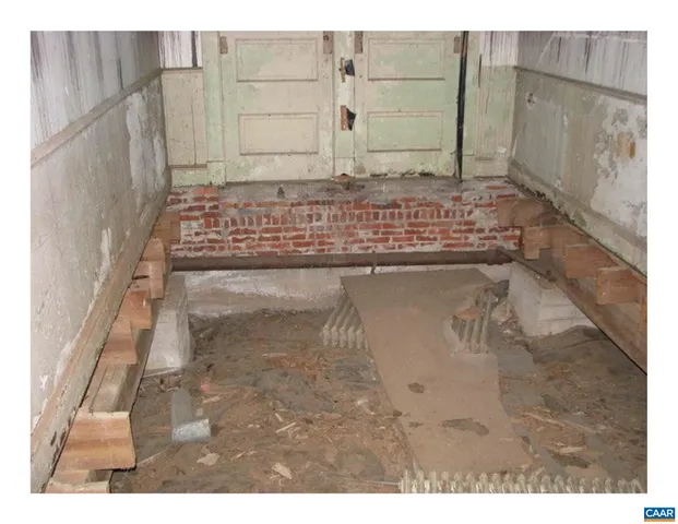 a view of a wooden door