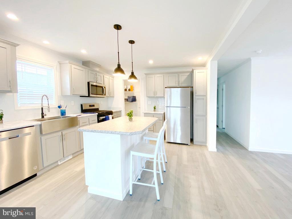 11 Folkstone Lane Lewes, DE 19958 - Photo 13 of 47 a kitchen with kitchen island granite countertop a sink a center island and stainless steel appliances