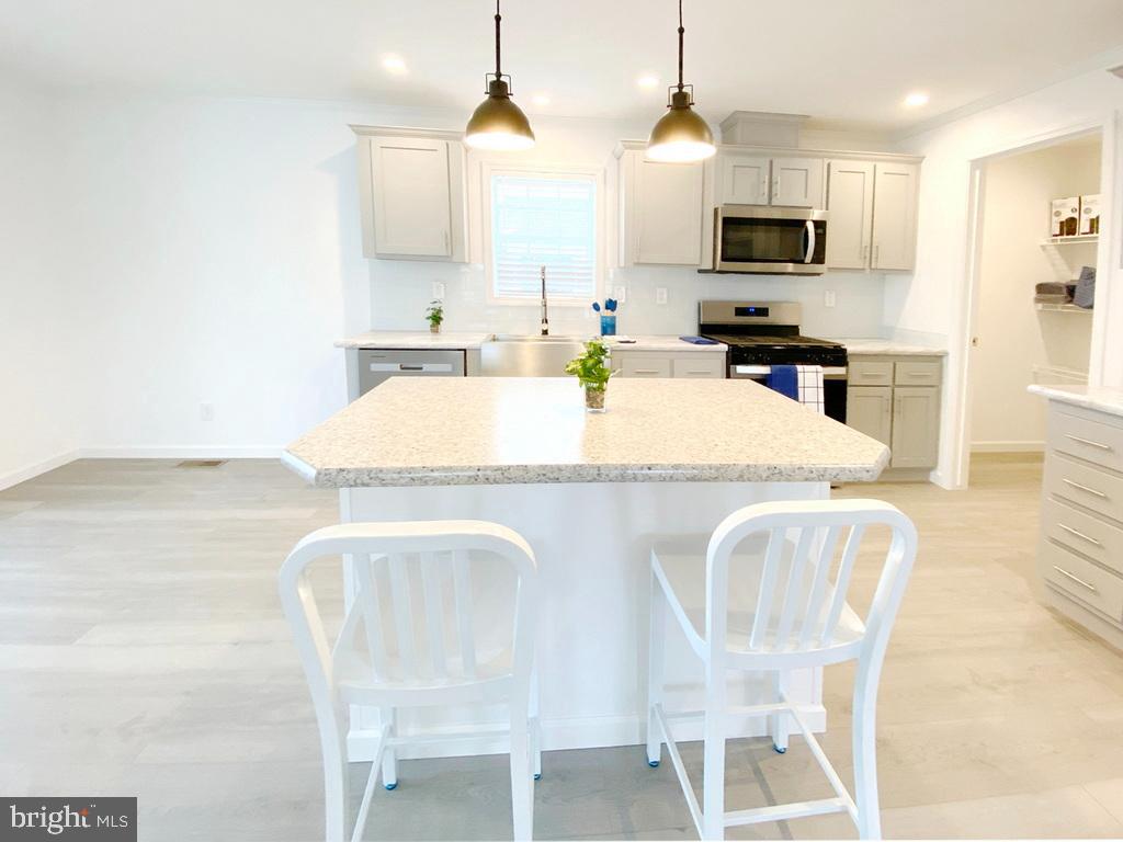 11 Folkstone Lane Lewes, DE 19958 - Photo 16 of 47 a kitchen with kitchen island granite countertop a sink counter top space appliances and cabinets