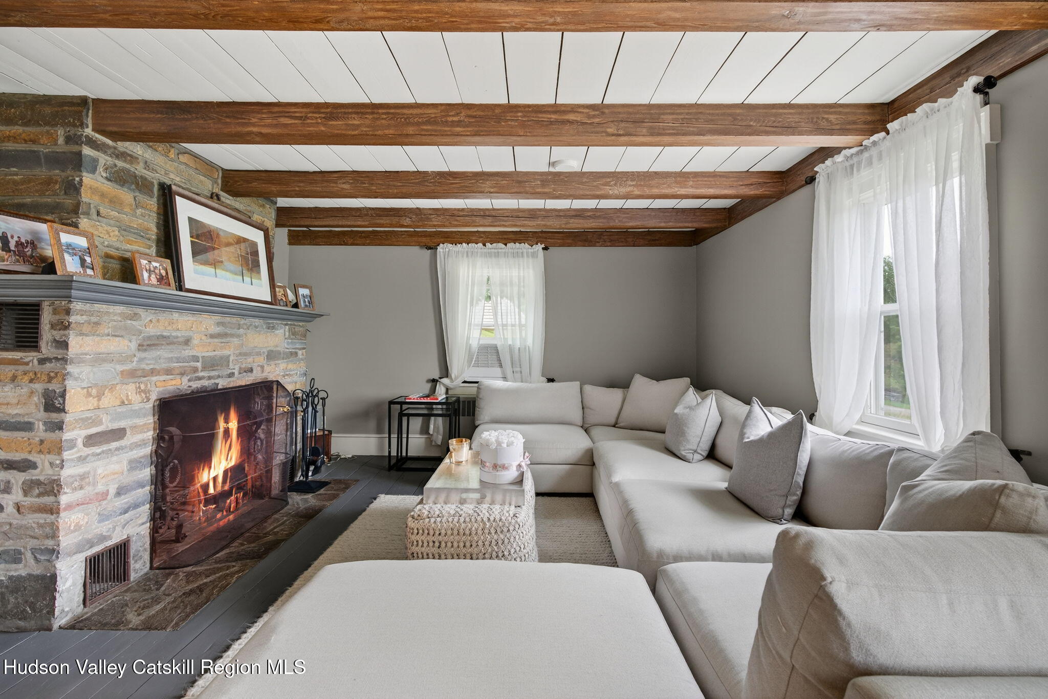 197-199 Chestnut Hill Road Stone Ridge, NY 12484 - Photo 34 of 63 a living room with furniture and a fireplace
