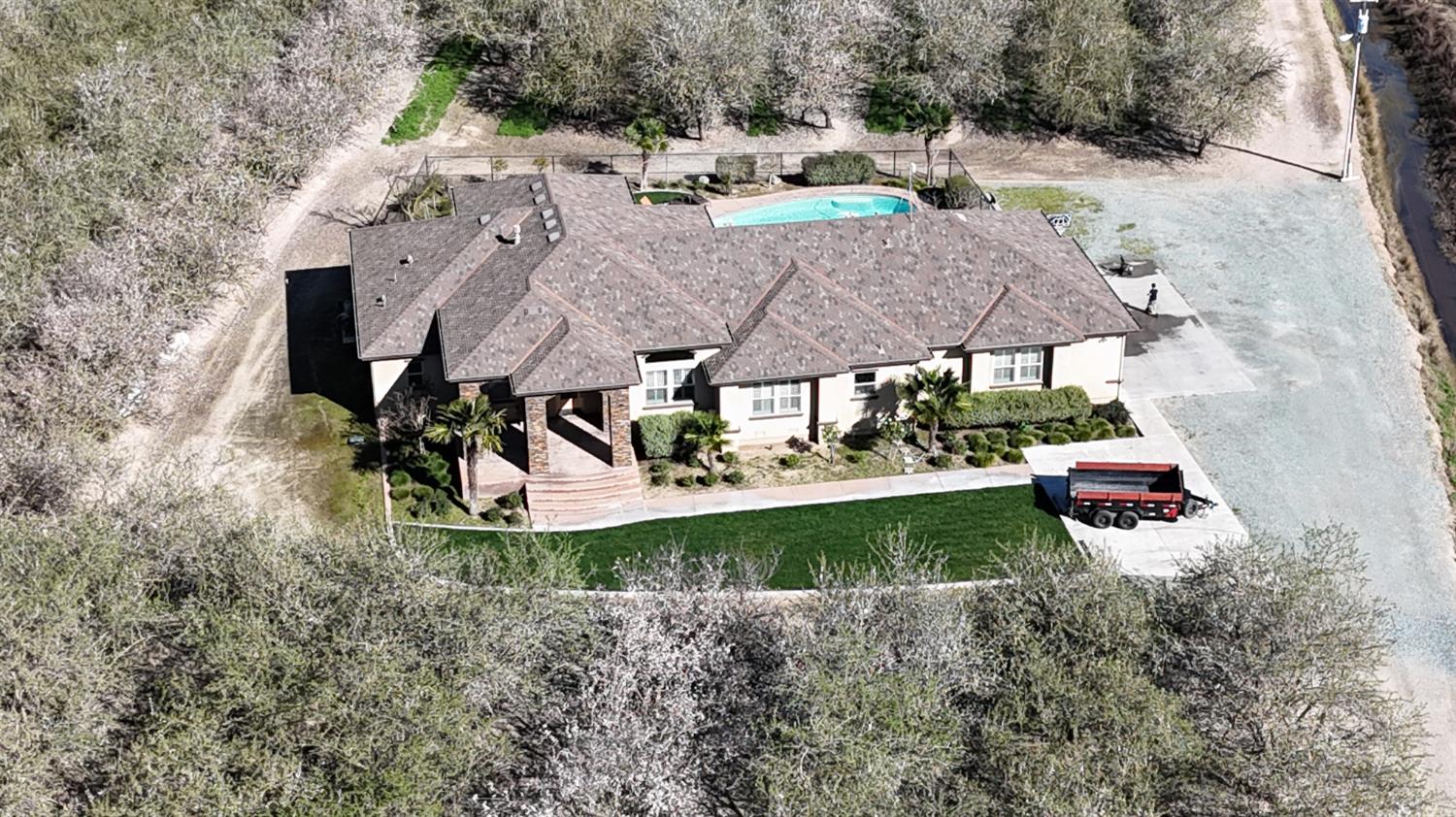 11152 Carrolton Road Escalon, CA 95320 - Photo 5 of 30 Aerial overview of the main house