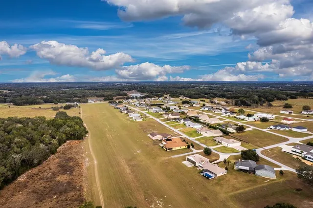 an aerial view of a large building