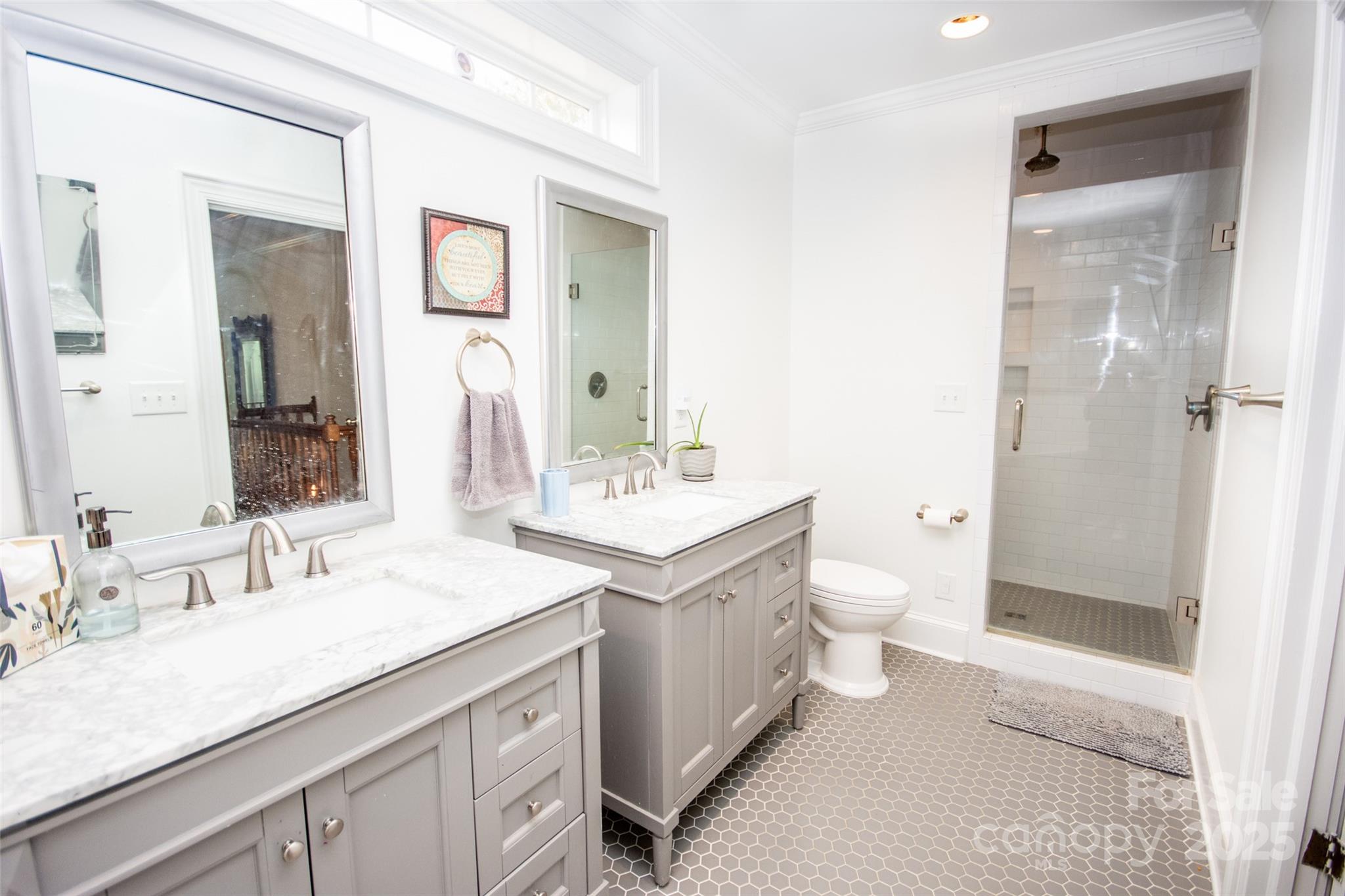 10245 Cool Springs Road Cleveland, NC 27013 - Photo 26 of 48 a bathroom with a sink a toilet and shower