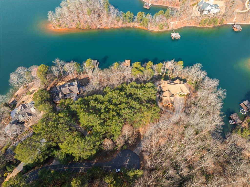 113 Deep Cove Court Sunset, SC 29685 - Photo 4 of 9 Aerial view of homes nestled along a lake, offering exclusive waterfront living.