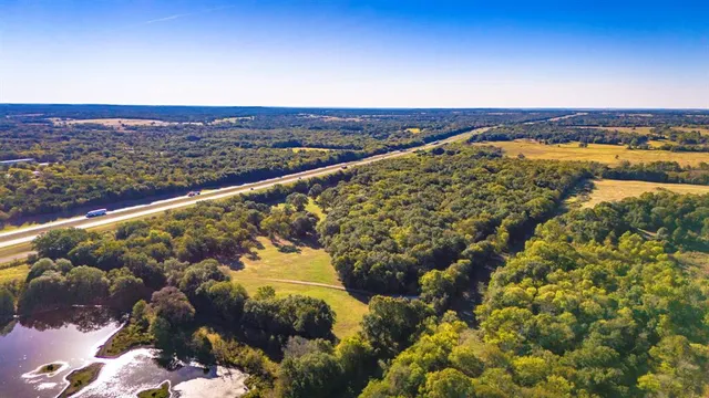a view of a large body of water with a building