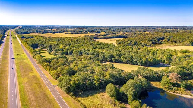 a view of swimming pool with large trees and wooden fence