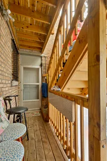 a view of porch with seating space