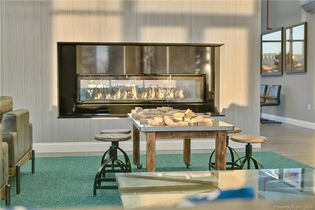 a view of a terrace with furniture