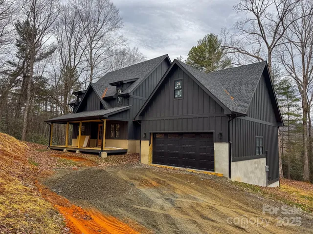 a house with trees in front of it