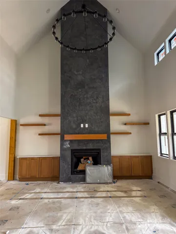 a view of fireplace and utility room