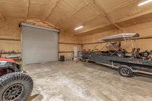 a view of a garage