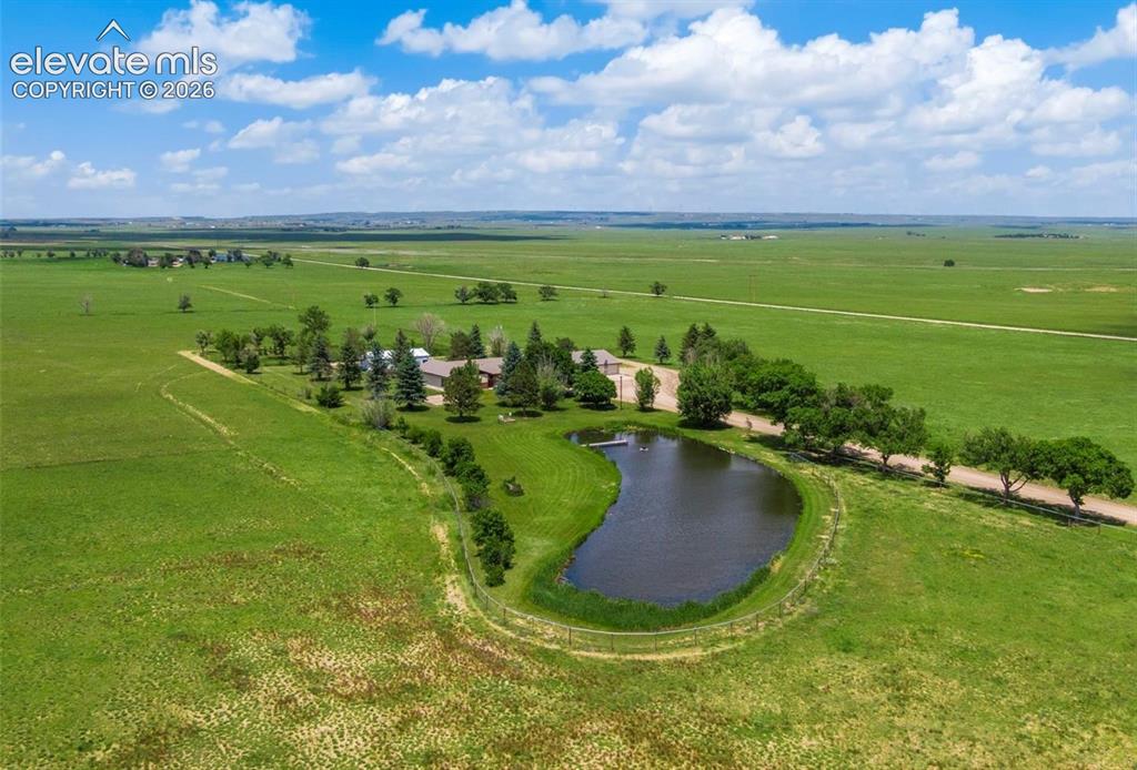 24760 Jones Road Calhan, CO 80808 - Photo 2 of 20 Aerial view featuring private pond