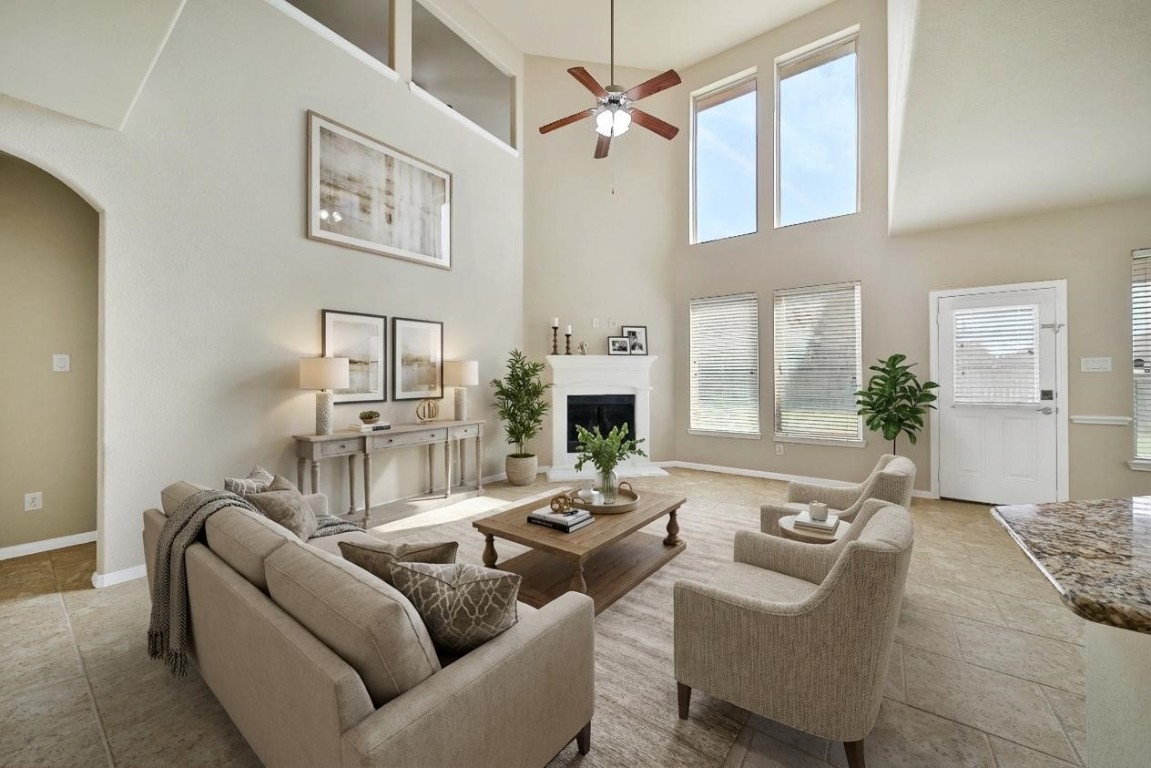 4419 Fenway Park Way Spring, TX 77389 - Photo 4 of 36 a living room with furniture and a fireplace