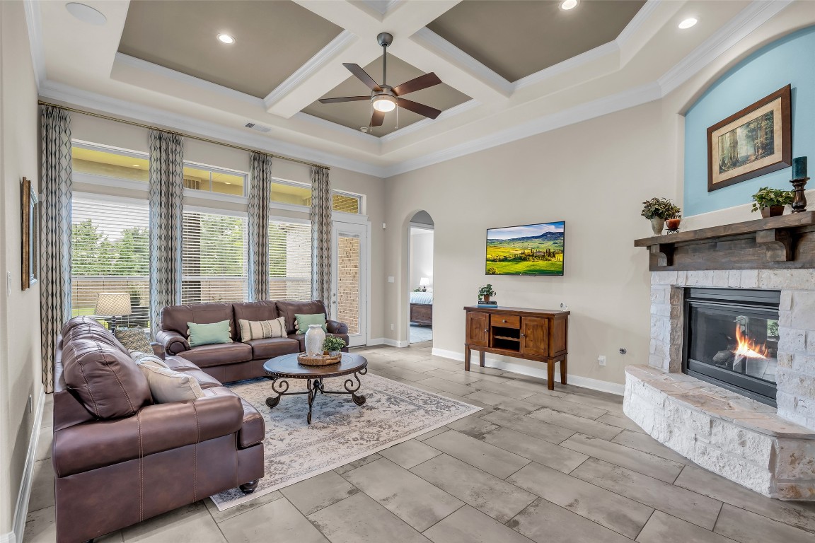 4060 Windsor Chase Drive Spring, TX 77386 - Photo 9 of 40 a living room with furniture and a fireplace