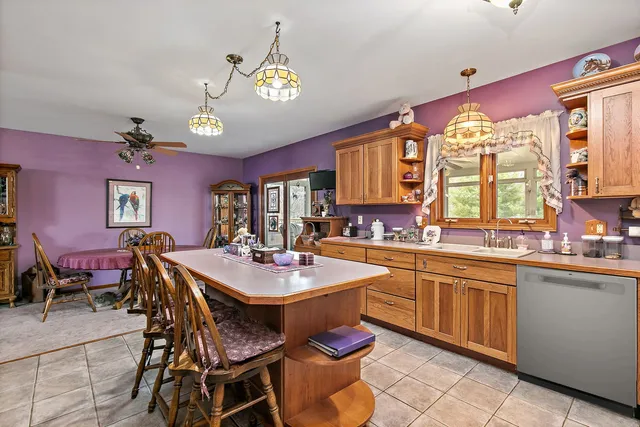 a backyard of a house with lots of green space