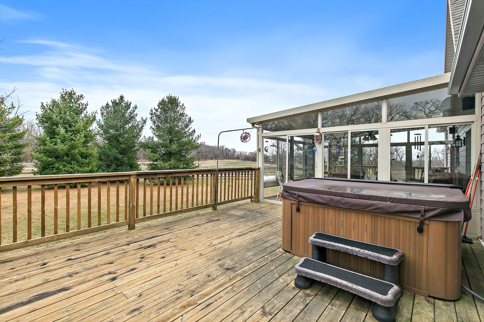 14N700 Factly Road Sycamore, IL 60178 - Photo 70 of 73 a view of backyard with wooden deck and outdoor seating