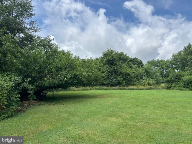 a view of a lake with a yard