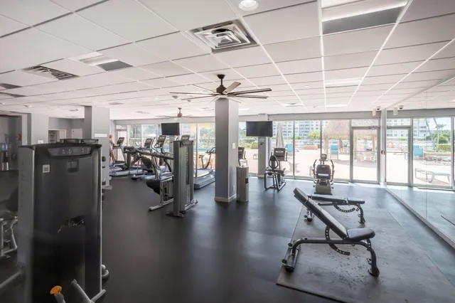 a view of a lake with a city