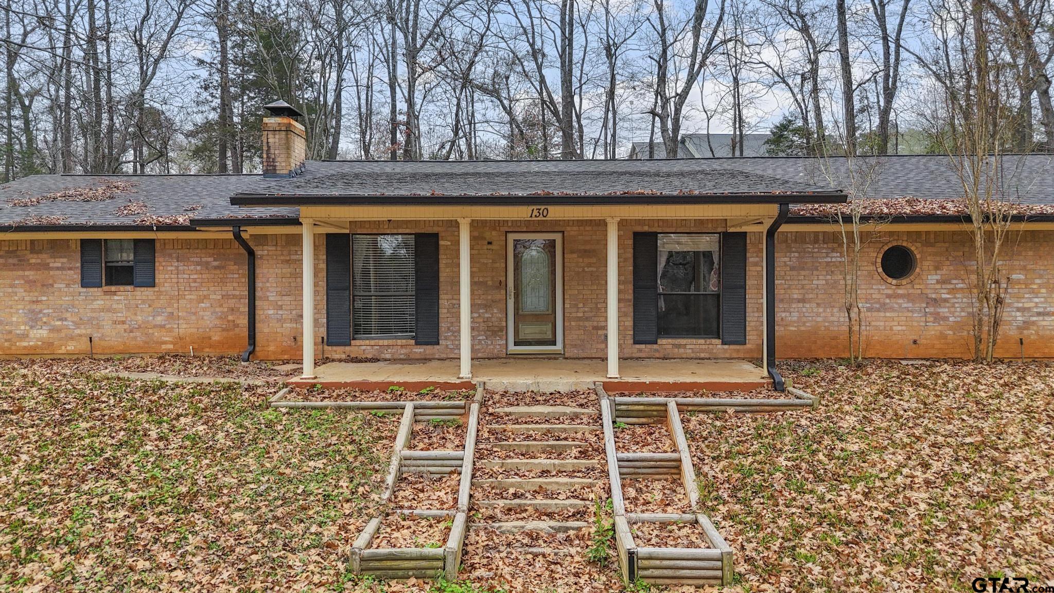 front view of a house with a door