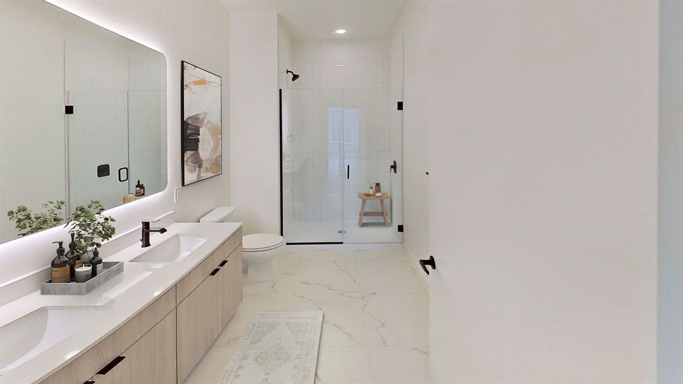 1941 Sawdust Road, Unit 512 The Woodlands, TX 77380 - Photo 7 of 16 a bathroom with a double vanity sink mirror and double