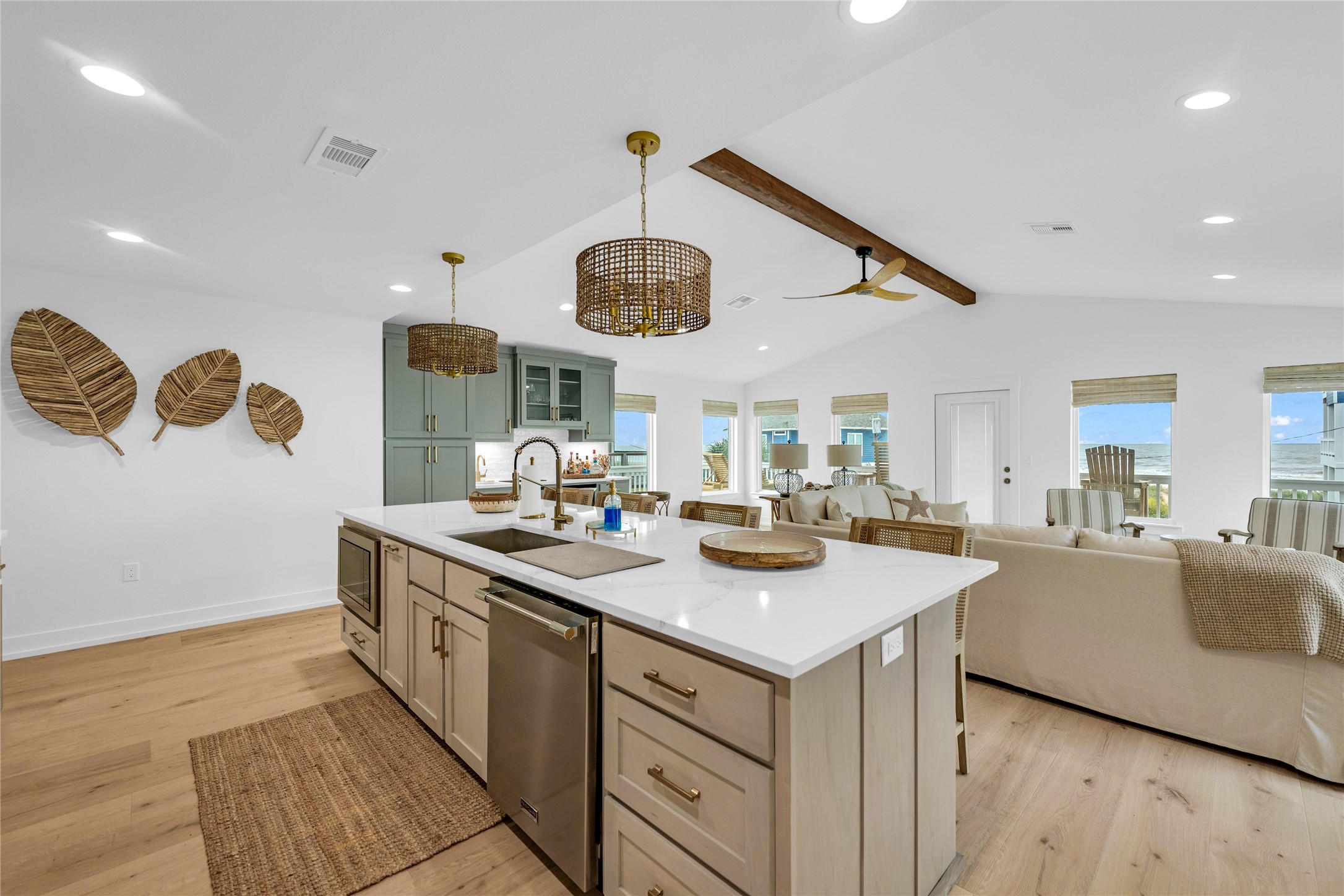 2477 Gilmore Crystal Beach, TX 77650 - Photo 14 of 40 a kitchen with a sink appliances and a counter top space