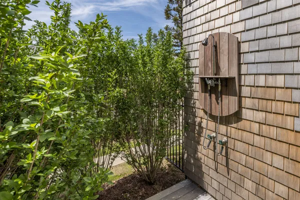a view of a swimming pool with a backyard