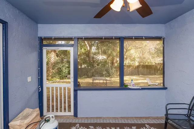 a bedroom with a window