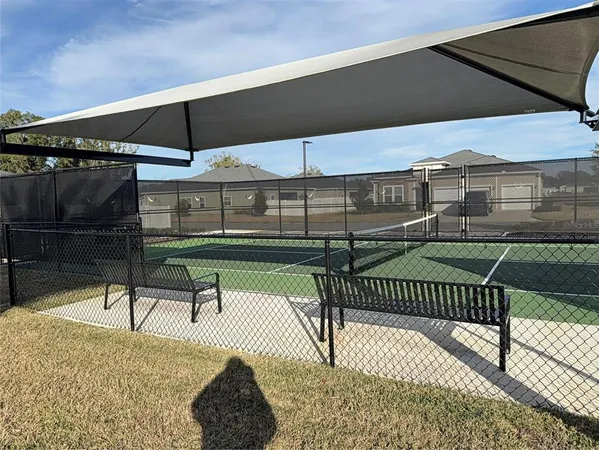 a view of a terrace with furniture