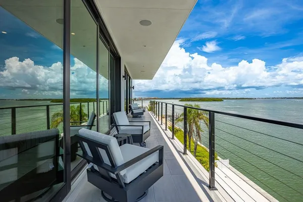 a view of a building with a patio