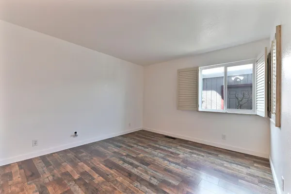 a view of small space with racks on the wall