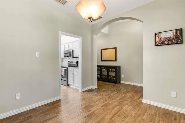 a view of a livingroom with a flat screen tv