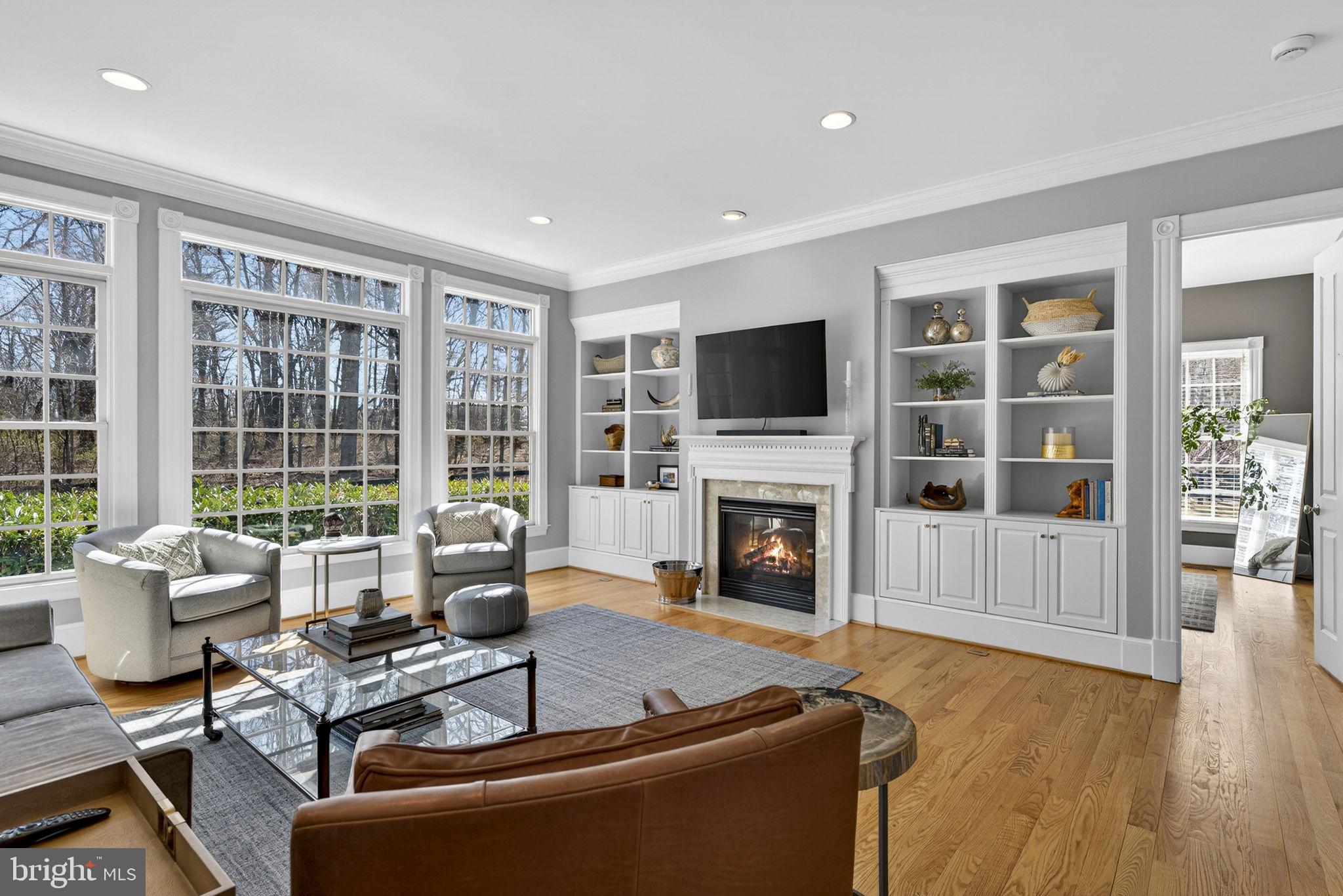 18940 Airmont Road Purcellville, VA 20132 - Photo 11 of 91 Living Room with Fireplace & Picture Windows