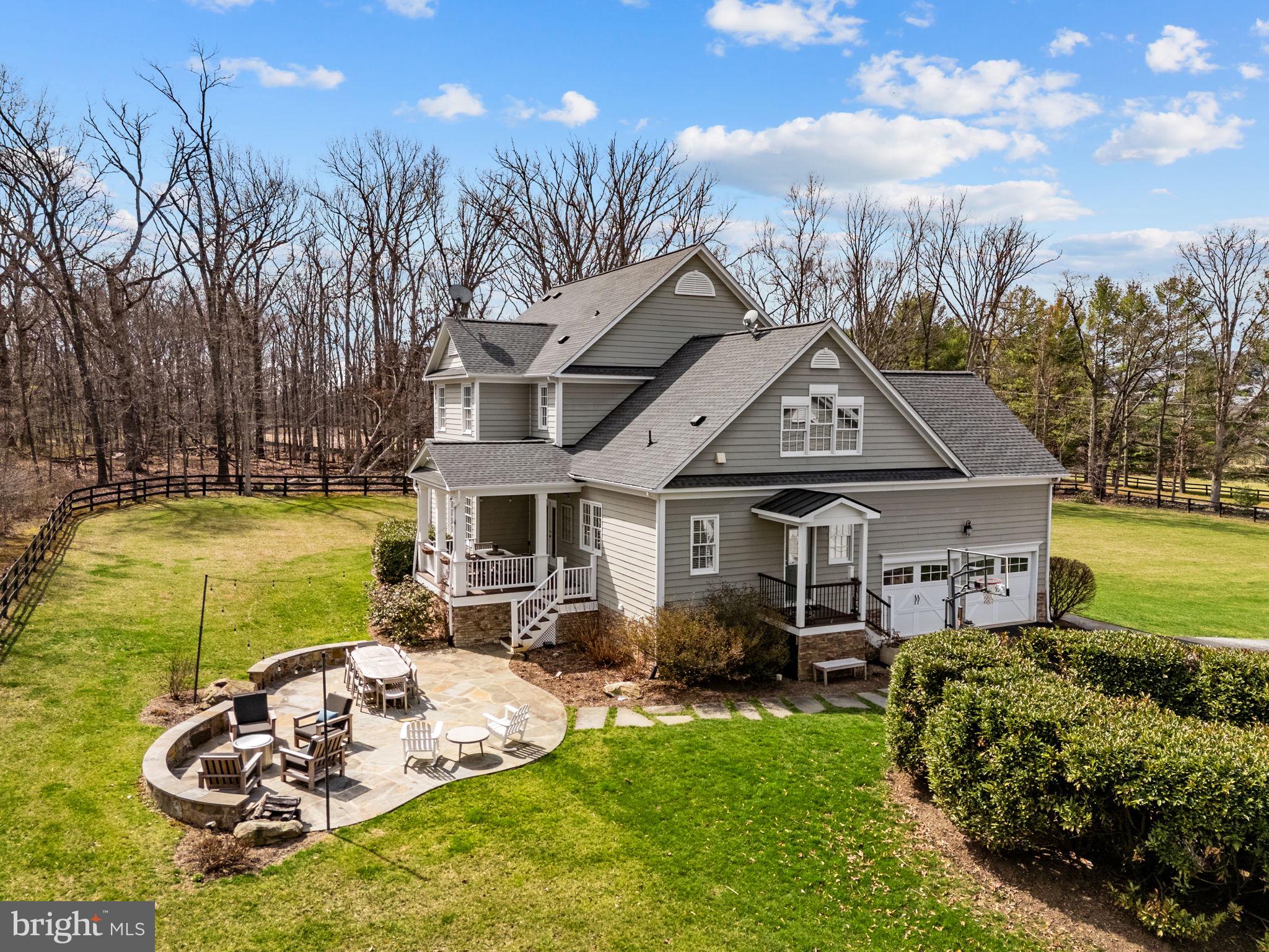 18940 Airmont Road Purcellville, VA 20132 - Photo 70 of 91 Aerial Rear Side View of Home and Flagstone Patio