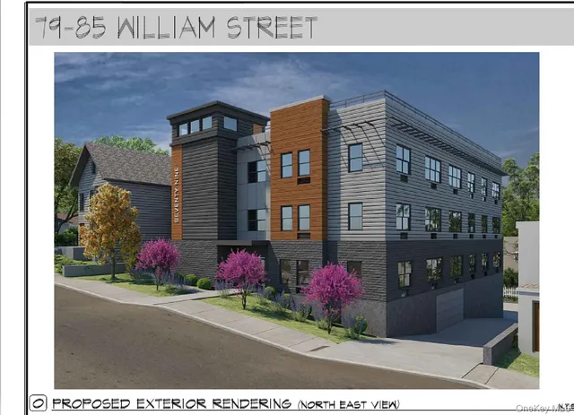 a front view of building with an outdoor space