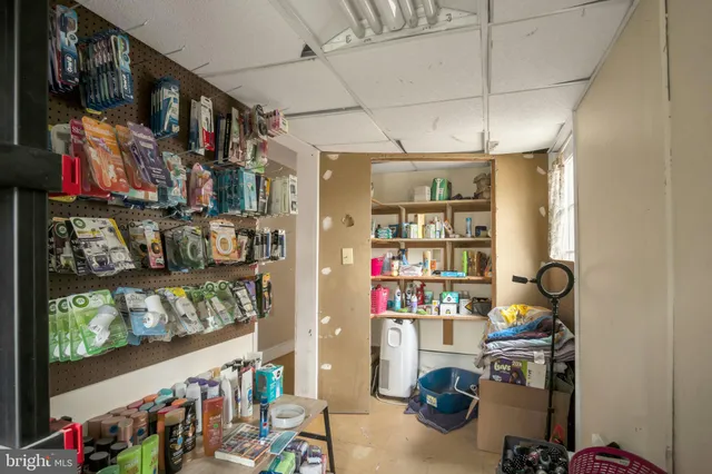 a view of storage and utility room