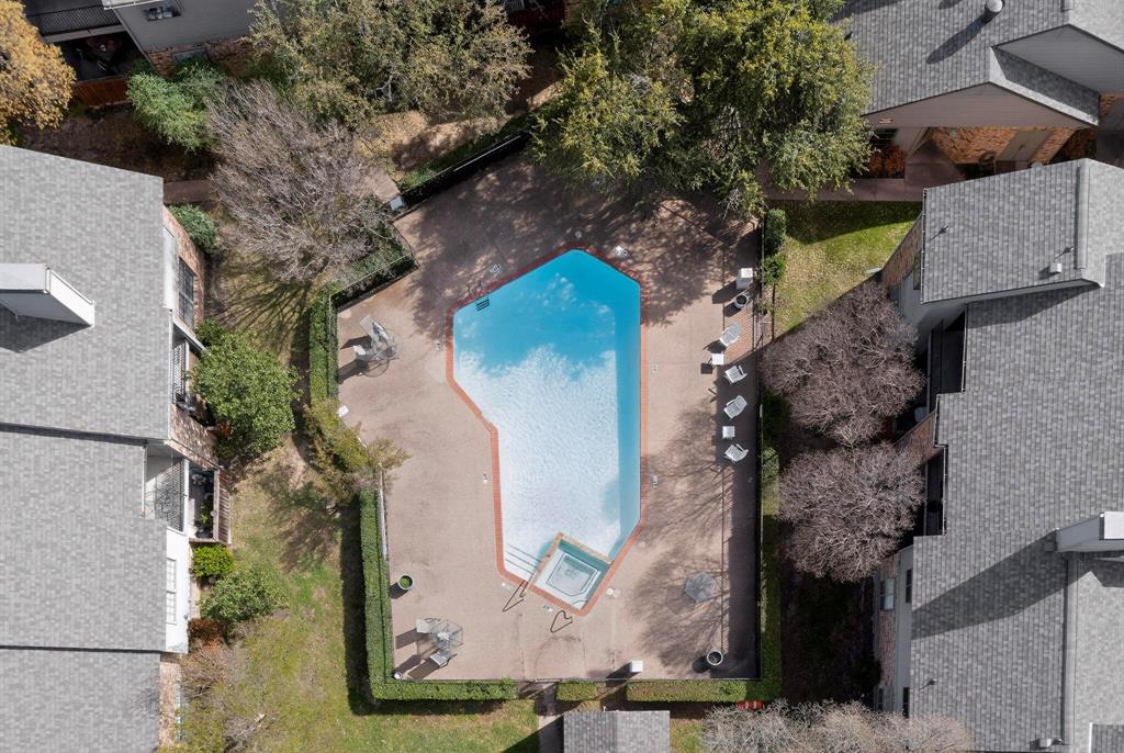 5335 Bent Tree Forest Drive, Unit 237 Dallas, TX 75248 - Photo 26 of 33 an aerial view of a house with a yard