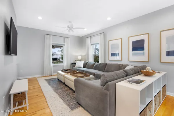 a living room with furniture and a couch
