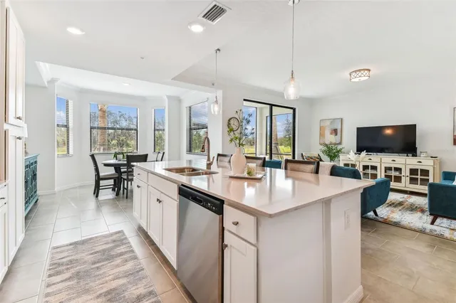 a kitchen with counter top space and a sink