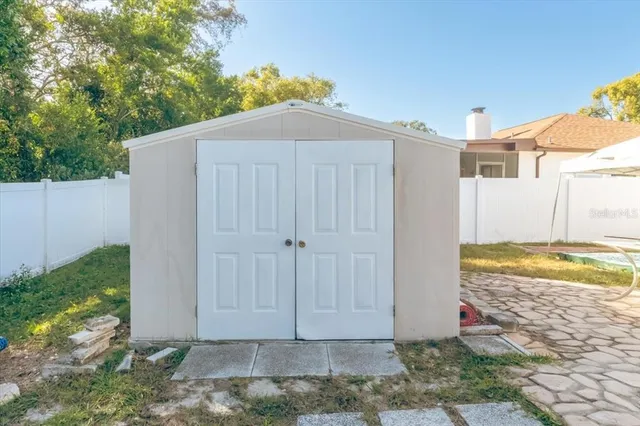 a view of a house with a backyard