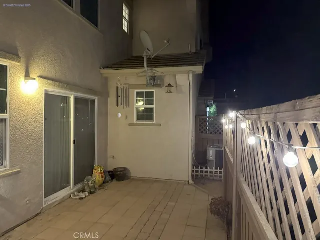 a view of a porch with a bench
