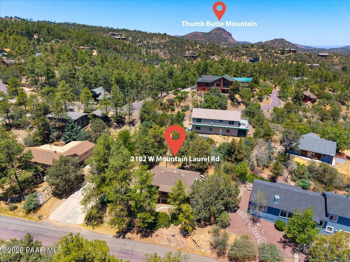 2182 West Mountain Laurel Road Prescott, AZ 86303 - Photo 21 of 25 Aerial Front View (Landmark)