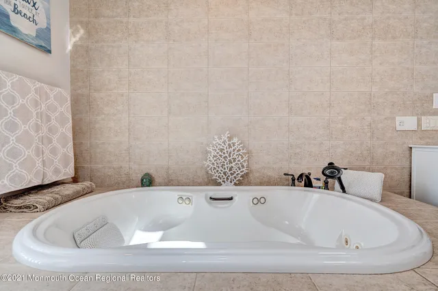 a bathroom with a bathtub