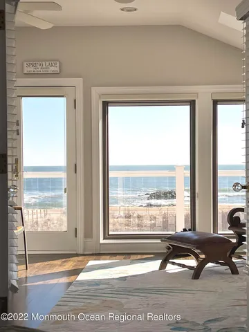 a view of a room that has a window in it