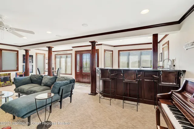 a living room with furniture