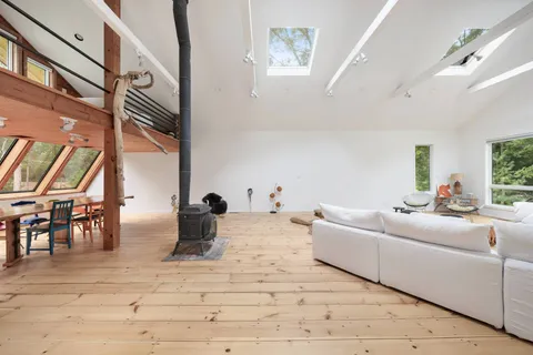 a living room with furniture