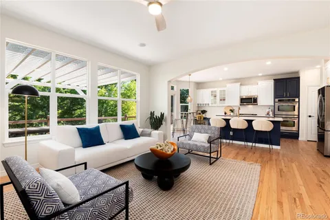 a workspace with furniture and window