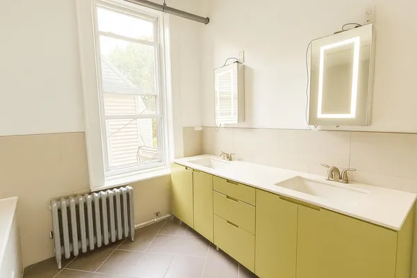 a utility room with a window