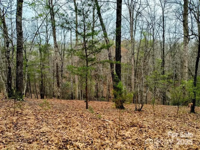 a view of wooden fence and trees